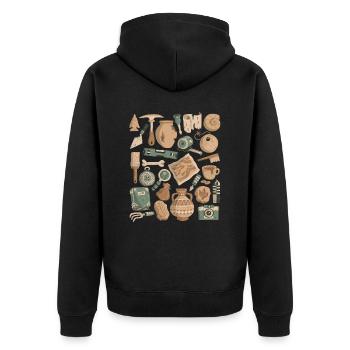 Archaeology - Unisex Premium Organic Zip Hoodie - black - Back - Nico (187cm)