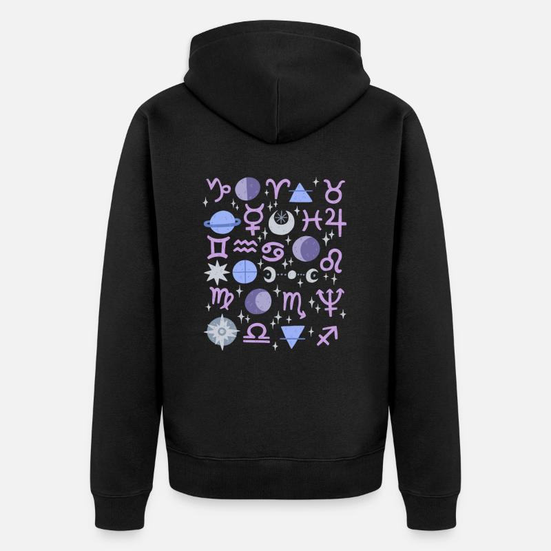 astrologi - Premium økologisk unisex-hettejakke - svart