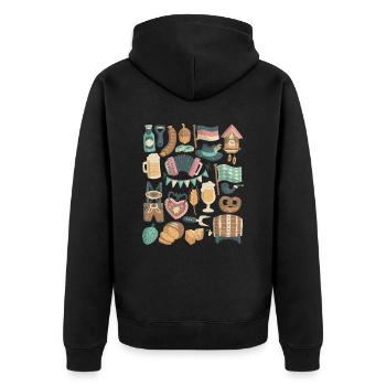 Beer Festival in October - Munich, Bavaria, Germany - Unisex Premium Organic Zip Hoodie - black - Back - Nico (187cm)