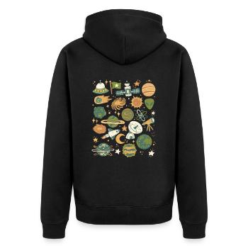 Astronomy, Space, Universe, Space, Planets - Unisex Premium Organic Zip Hoodie - black - Back - Nico (187cm)