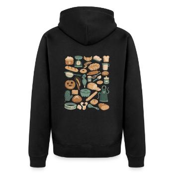 Baking & Bakery Doodles - Unisex Premium Organic Zip Hoodie - black - Back - Nico (187cm)