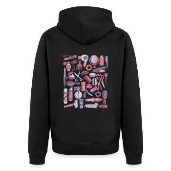 Coiffeur & Barbier - Veste à capuche bio Premium Unisexe - noir - Dos - Nico (187cm)
