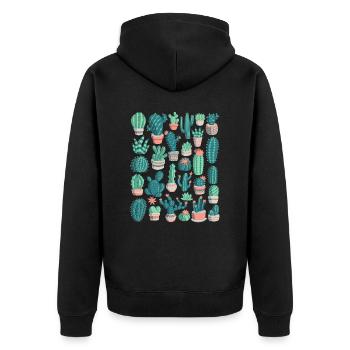 Cacti - Unisex Premium Organic Zip Hoodie - black - Back - Nico (187cm)