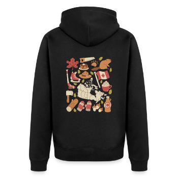 Kanada - Unisex Premium Bio Zip Hoodie - Schwarz - Hinten - Nico (187cm)