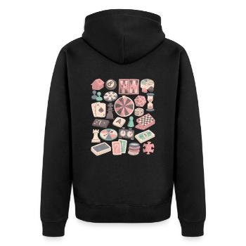Jeux de société et jeux de société - Veste à capuche bio Premium Unisexe - noir - Dos - Nico (187cm)