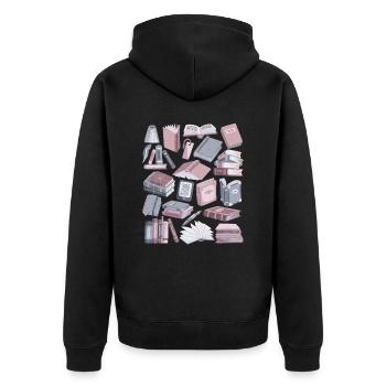 Livres - Veste à capuche bio Premium Unisexe - noir - Dos - Nico (187cm)