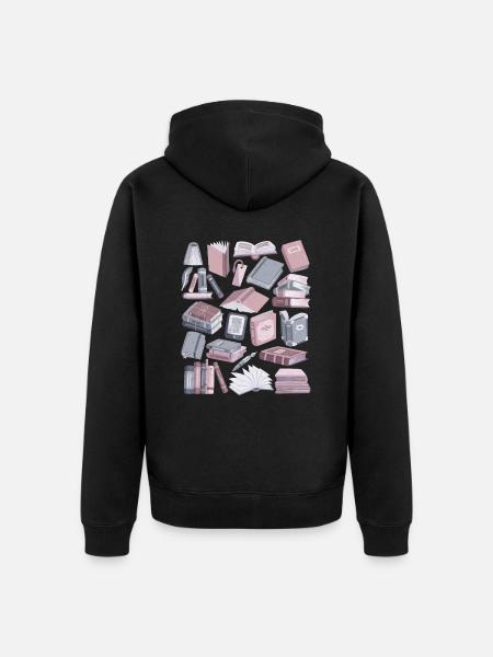 Books - Unisex Premium Organic Zip Hoodie - black