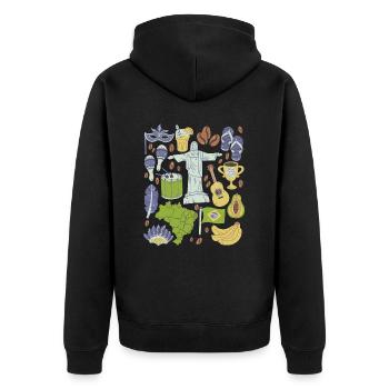 Brésil - Veste à capuche bio Premium Unisexe - noir - Dos - Nico (187cm)