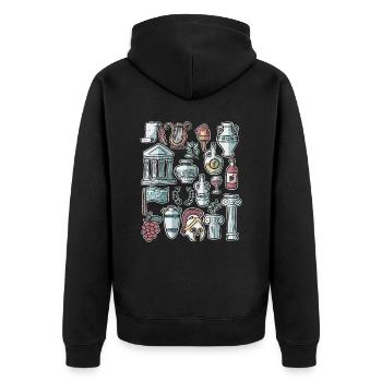 Grèce - Veste à capuche bio Premium Unisexe - noir - Dos - Nico (187cm)