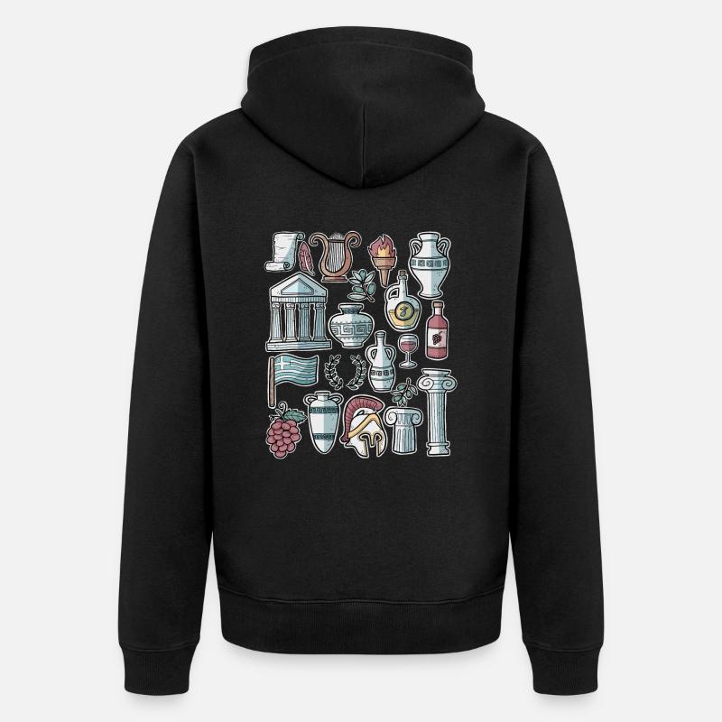 Grèce - Veste à capuche bio Premium Unisexe - noir