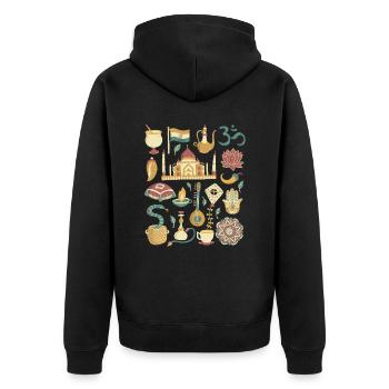 Inde - Veste à capuche bio Premium Unisexe - noir - Dos - Nico (187cm)
