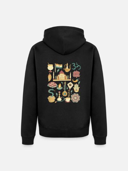 India - Unisex Premium Organic Zip Hoodie - black