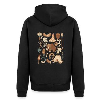 Âge de la pierre - Veste à capuche bio Premium Unisexe - noir - Dos - Nico (187cm)