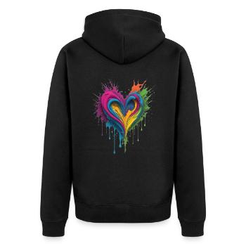 Cœur de peinture liquide - Veste à capuche bio Premium Unisexe - noir - Dos - Nico (187cm)