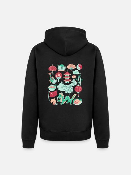 Chine - Veste à capuche bio Premium Unisexe - noir