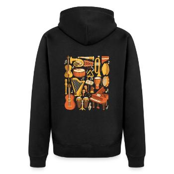 Orchestre - Musique, Instruments, Musiciens - Veste à capuche bio Premium Unisexe - noir - Dos - Nico (187cm)