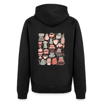 Café - Veste à capuche bio Premium Unisexe - noir - Dos - Nico (187cm)