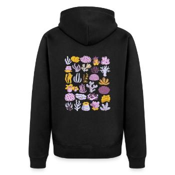 Coral Doodle Coral Reef Sea Water Reef - Unisex Premium Organic Zip Hoodie - black - Back - Nico (187cm)
