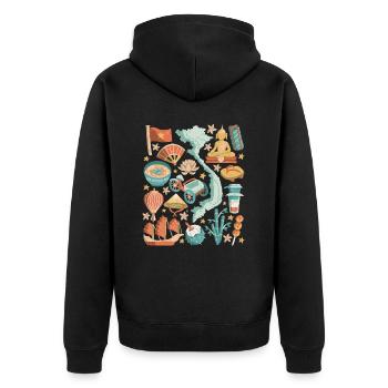 Vietnam Doodles Asia Hanoi Saigon Pho Banh Mi - Veste à capuche bio Premium Unisexe - noir - Dos - Nico (187cm)