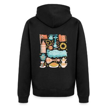 Türkei - Unisex Premium Bio Zip Hoodie - Schwarz - Hinten - Nico (187cm)