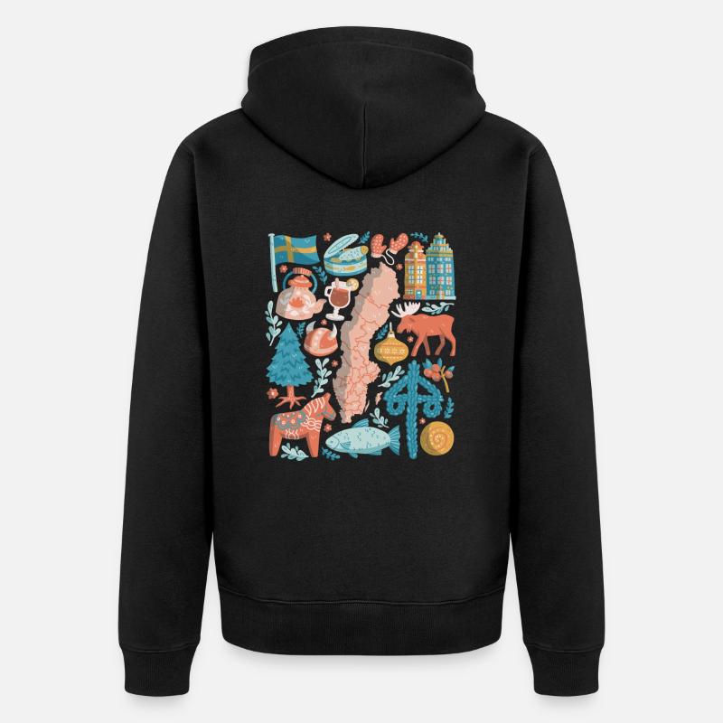 Suède - Veste à capuche bio Premium Unisexe - noir