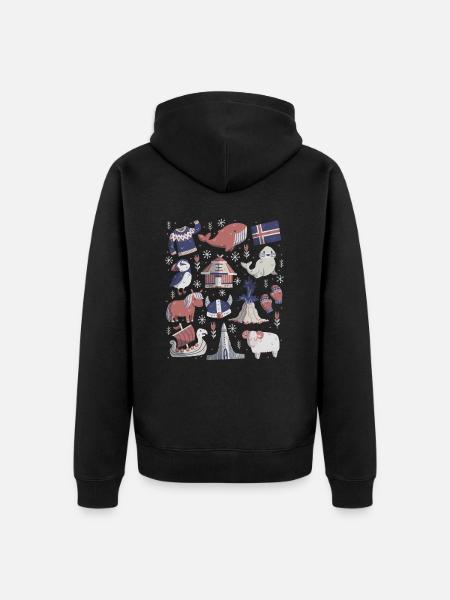 Islande - Veste à capuche bio Premium Unisexe - noir