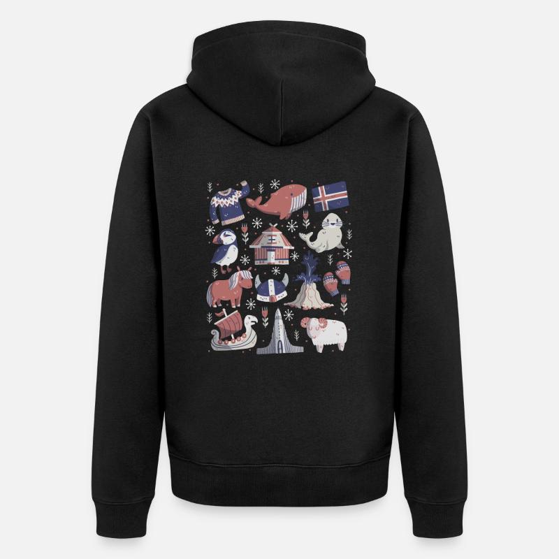 Islande - Veste à capuche bio Premium Unisexe - noir