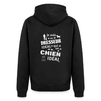 Je suis un dresseur idéal qui a un chien idéal - Veste à capuche bio Premium Unisexe - noir - Dos - Nico (187cm)