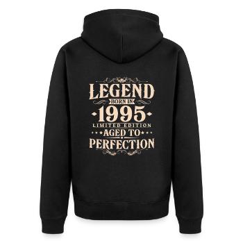 Légende Depuis 1995 Vintage Vintage Anniversaire - Veste à capuche bio Premium Unisexe - noir - Dos - Nico (187cm)