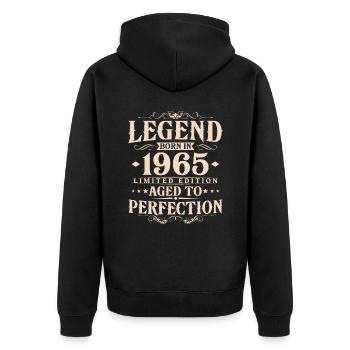 Légende Depuis 1965 Vintage Vintage Anniversaire - Veste à capuche bio Premium Unisexe - noir - Dos - Nico (187cm)