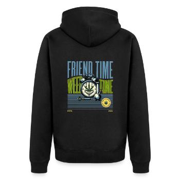 Weed Time - Unisex Premium Organic Zip Hoodie - black - Back - Nico (187cm)