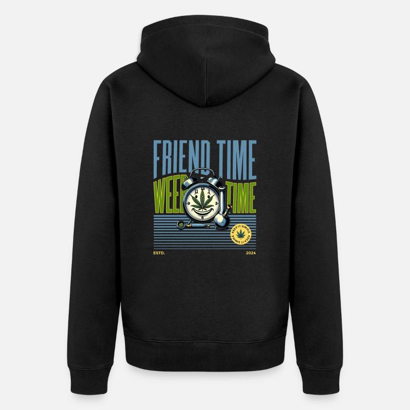 L’heure de l’herbe - Veste à capuche bio Premium Unisexe - noir