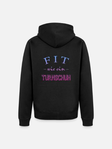 Fit wie ein Turnschuh - Unisex Premium Bio Zip Hoodie - Schwarz