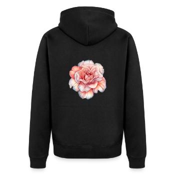 Fleurs Rose Rose Fête des mères Saint-Valentin - Veste à capuche bio Premium Unisexe - noir - Dos - Nico (187cm)