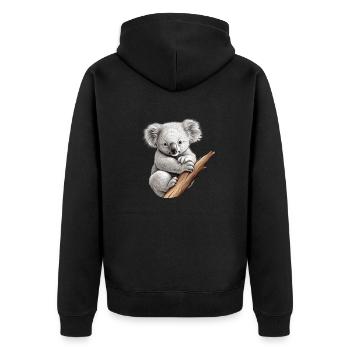 Süßer Koala mit Stamm Tier Australien Koala-Bär - Unisex Premium Bio Zip Hoodie - Schwarz - Hinten - Nico (187cm)