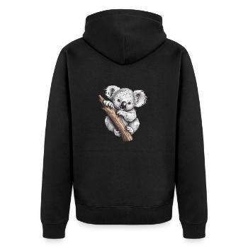Koala mignon avec animal de tribu Australie - Veste à capuche bio Premium Unisexe - noir - Dos - Nico (187cm)