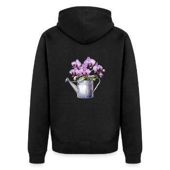 Fleurs Fleurs Orchidée Rose Mariage Arrosoir - Veste à capuche bio Premium Unisexe - noir - Dos - Nico (187cm)