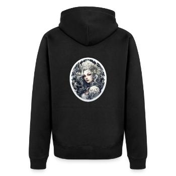 Goth Fille Gothique Mystique Jolie Mystérieuse - Veste à capuche bio Premium Unisexe - noir - Dos - Nico (187cm)