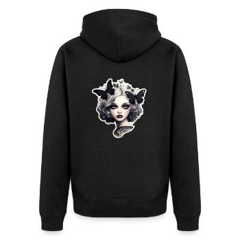 Goth Girl Gothic Mystic Black Butterflies - Veste à capuche bio Premium Unisexe - noir - Dos - Nico (187cm)