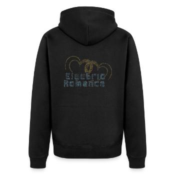 Pixel Hearts: Electric Romance - Unisex Premium Organic Zip Hoodie - black - Back - Nico (187cm)