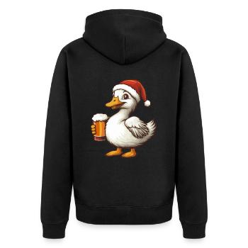 Oie Bière de Noël Drôle - Veste à capuche bio Premium Unisexe - noir - Dos - Nico (187cm)