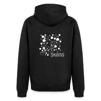 Skiing Ski ski - Unisex Premium Bio Zip Hoodie - Schwarz - Hinten - Nico (187cm)