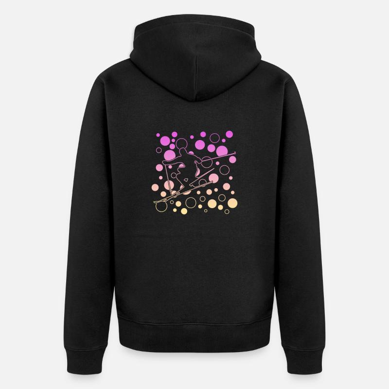 Ski - Unisex Premium Bio Zip Hoodie - Schwarz