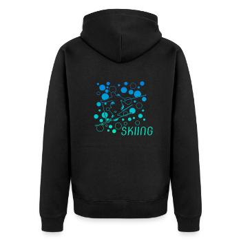 Skiing Ski skiing - Unisex Premium Bio Zip Hoodie - Schwarz - Hinten - Nico (187cm)