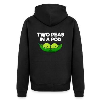 Two peas in a pod Paare Eltern Zwillinge Freunde - Unisex Premium Bio Zip Hoodie - Schwarz - Hinten - Nico (187cm)