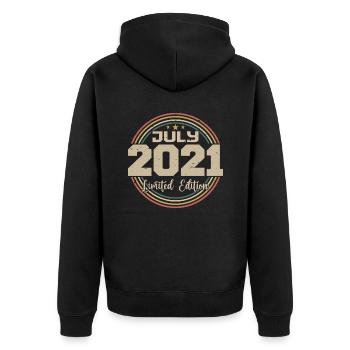 2021 Birthday July 2021 Gift July 2021 - Unisex Premium Organic Zip Hoodie - black - Back - Nico (187cm)