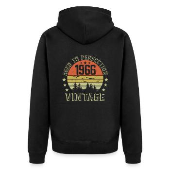 1966 Vintage Born 1966 Birthday Gift 1966 - Unisex Premium Organic Zip Hoodie - black - Back - Nico (187cm)