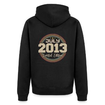 2013 Anniversaire Juillet 2013 Cadeau Juillet 2013 - Veste à capuche bio Premium Unisexe - noir - Dos - Nico (187cm)
