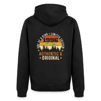Original 1996 Birthday Gift 1996 Authentic - Unisex Premium Organic Zip Hoodie - black - Back - Nico (187cm)