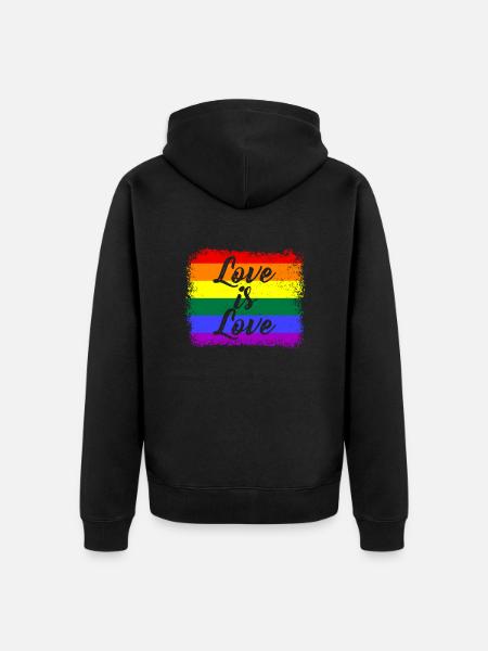 LGBT, Love is Love - Unisex Premium Bio Zip Hoodie - Schwarz